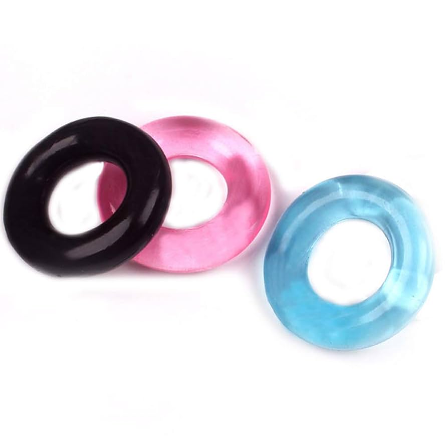 2PCS Transparent Soft Penis Ring Set Big Particle Male Cock Ring for Erection Enhancing
