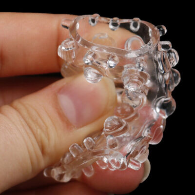 2PCS Transparent Soft Penis Ring Set Big Particle Male Cock Ring for Erection Enhancing